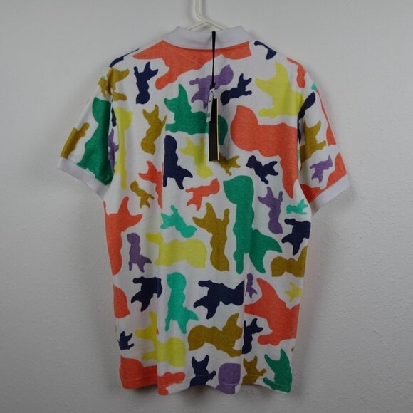 Akoo Polo Shirt Men's Size L Multicolor Print Fox Logo - Picture 6 of 10